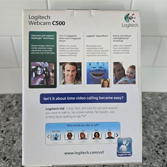 Logitech Webcam C500 1.3-MP Video Glass Lens Built In Microphone Zoom Homeschool - Picture 4 of 7